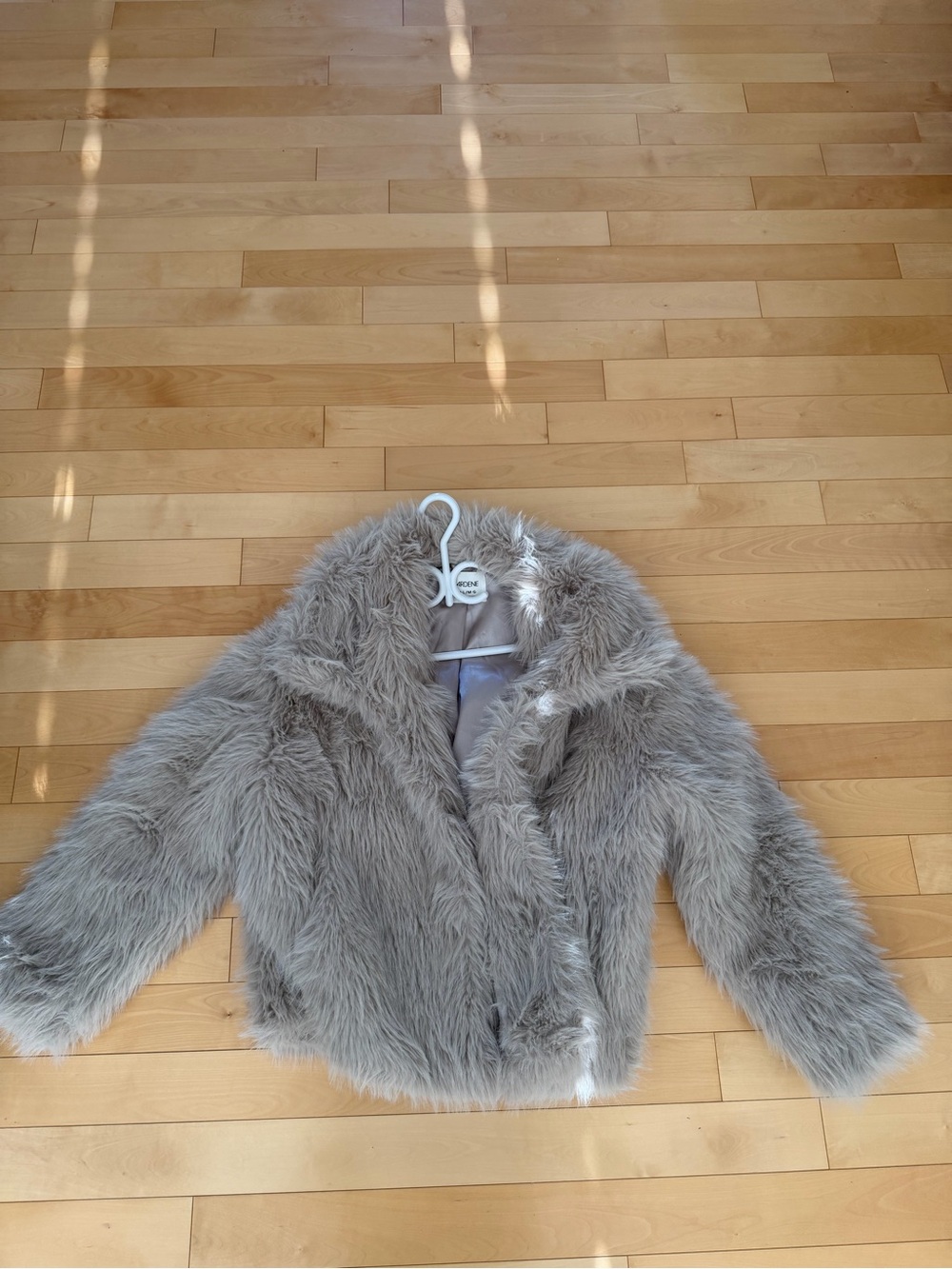 Ardene Light Gray Faux Fur Teddy Jacket